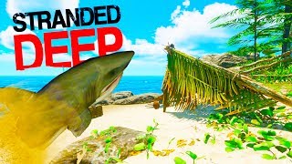 SAND SHARK ATTACKS ON LAND!? Resource Gathering for the Base! - Stranded Deep 2017 Gameplay Part 5