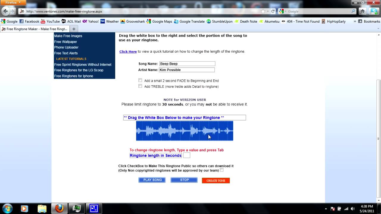 How to Make A Ringtone From Any Sound/Song for Free YouTube