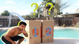 DON'T PUSH THE WRONG MYSTERY BOX INTO THE POOL !!! (SLIME FINALLY!)