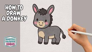 How to Draw a Donkey | Cute Donkey Drawing Tutorial
