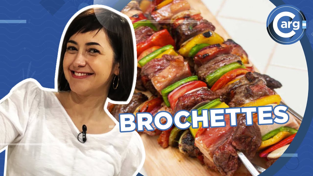 RECETA DE BROCHETTES DE CARNE Y VEGETALES