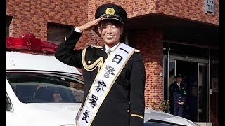 渋野選手、一日警察署長　地元岡山で笑顔―女子ゴルフ