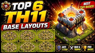 TOP 6! Town Hall 11 War and Trophy Pushing Base | Th11 Anti 3-Star Cwl Base Layout's! Clash of Clans