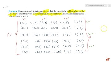An unbiased die is thrown twice. Let the event A be odd number on the first throw and B the even...