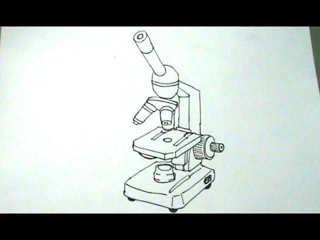 Cómo dibujar un microscopio óptico paso a paso - YouTube