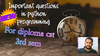 Python programming important questions 》cst 3rd sem》#diploma #cst