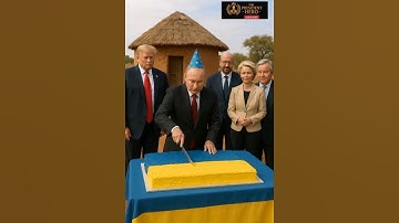 "Putin cuts the cake 🎂 & feeds Trump while EU cheers 😂🎉 funny short " #trump #shorts #funny #viral