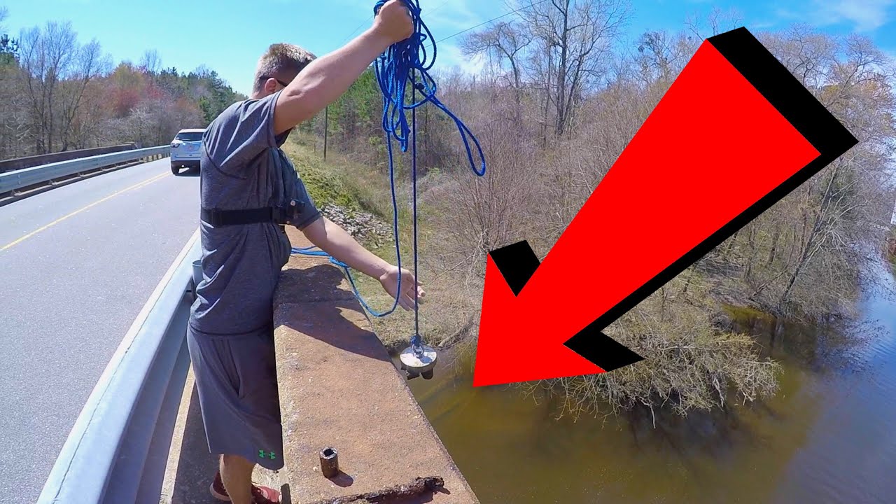 Magnet Fishing With A 1000lb Magnet From an Old Bridge 