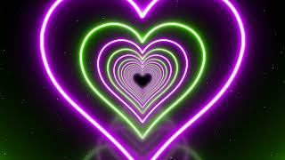 Best quality Pink and Green Heart tunnel Background 💜 Neon Lights Romantic Abstract Loop 2 Hours screenshot 2