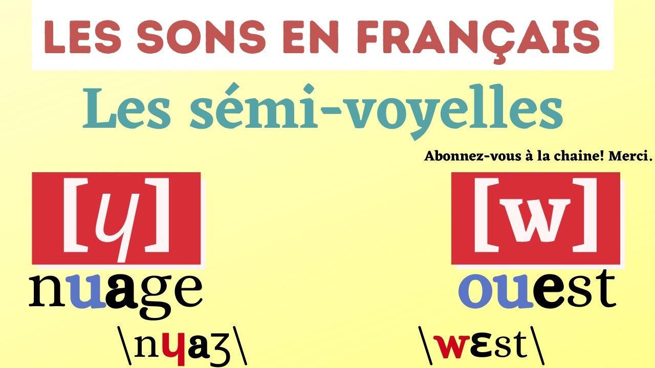 Les SEMI - VOYELLES [ɥ] et [w] en français. (leçon 13)