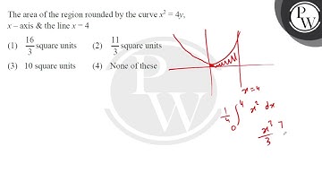 The area of the region bounded by the curve x2=4y,x-axis , and the line \(x=4\) is....