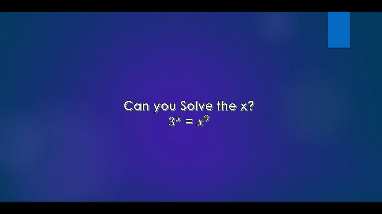 Mathematics Olympiad Exponential Equation Question | Can You Solve for ...