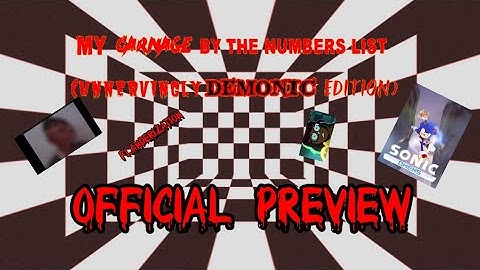 My Carnage By The Numbers List (Unnervingly Demonic Edition) (OFFICIAL PREVIEW)