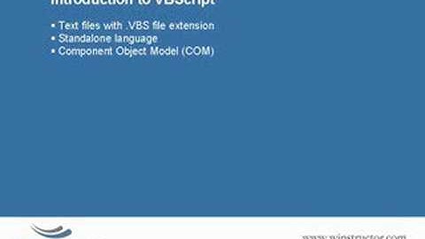 2 - Introduction to VBScript