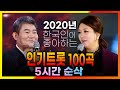 2020년 한국인이 좋아하는 트롯 100곡 / 진성 장윤정 장민호 금잔디 신유 주현미 진해성 송가인 조항조 김용임 전유진 임영웅 영탁 홍자 양지원 김수찬 등 [ 2020연말특집 ]