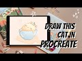 How to Draw a Cat Digital Art \\ Digital Cat Drawing in Procreate