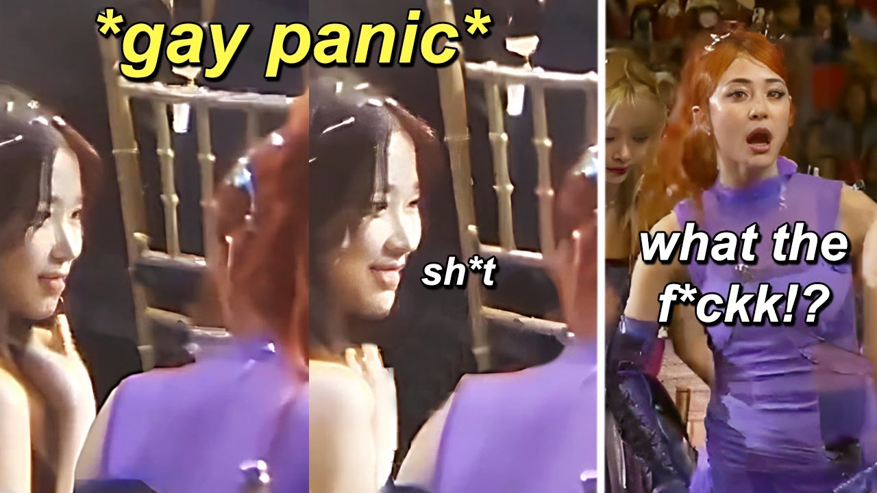 KAZUHA gay panicking, YUNJIN almost cursed? LE SSERAFIM's sweet interaction with idols at AAA 2023