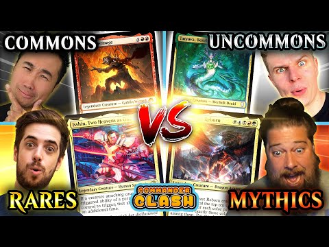 100 Commons vs 100 Uncommons vs 100 Rares vs 100 Mythics Commander | Clash S17 E16