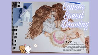 Can ♥ Sanem ♥ Erkenci kuş (Canem Speed Drawing)