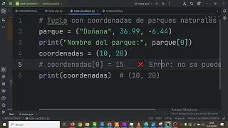 Tipos de datos compuestos Tupla #EUCODEWEEK Python PYC2BACH Bachillerato IES Monterroso