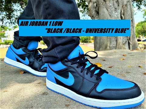 Air Jordan 1 Low Black University Blue On Feet Review #airjordan