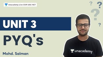 Unit 3 | PYQs Series | CSIR NET Exam | Mohd. Salman