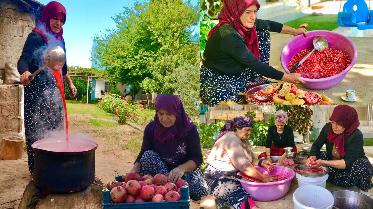 ŞERİFE YENGE İLE KÖY EVİMİZDE LEZZET DOLU YEMEKLER TARİFİ İÇİN NAR EKŞİSİ YAPTIK~DOĞAL YAŞAM VLOG
