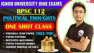 #73 BPSC 112 || INDIAN POLITICAL THOUGHTS-HIN || IMPORTANT QUESTIONS | IGNOU WALAY