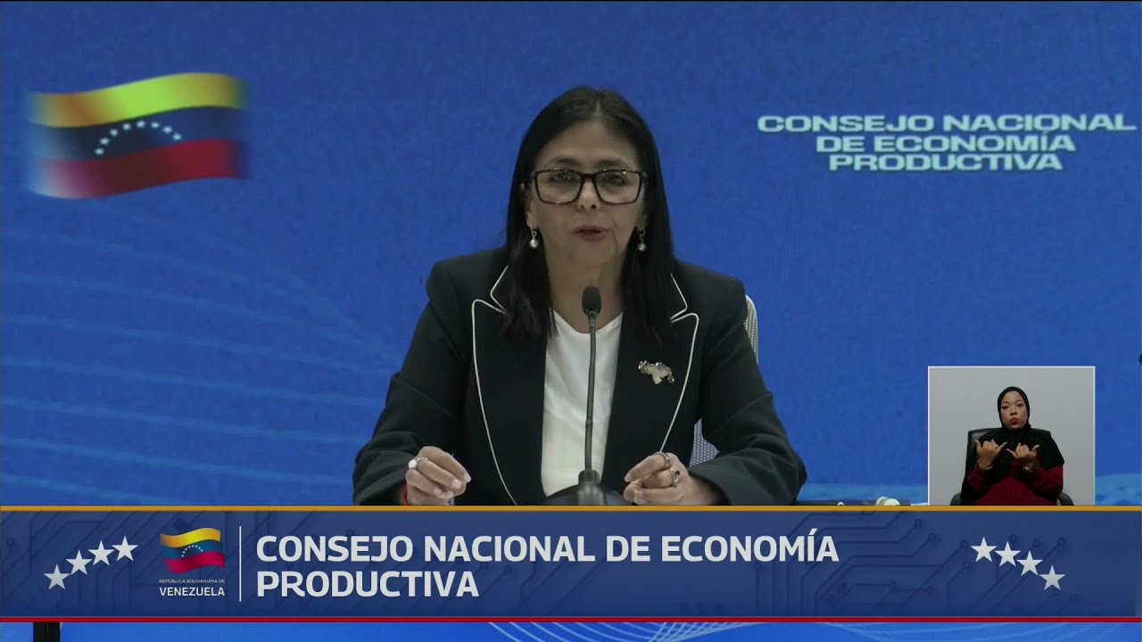 Delcy Rodríguez en el Consejo Nacional de Economía Productiva, 16 de enero de 2026