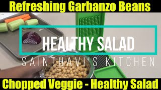 Refreshing Garbanzo cucumber carrot onion healthy salad | Sainthavi's Kitchen