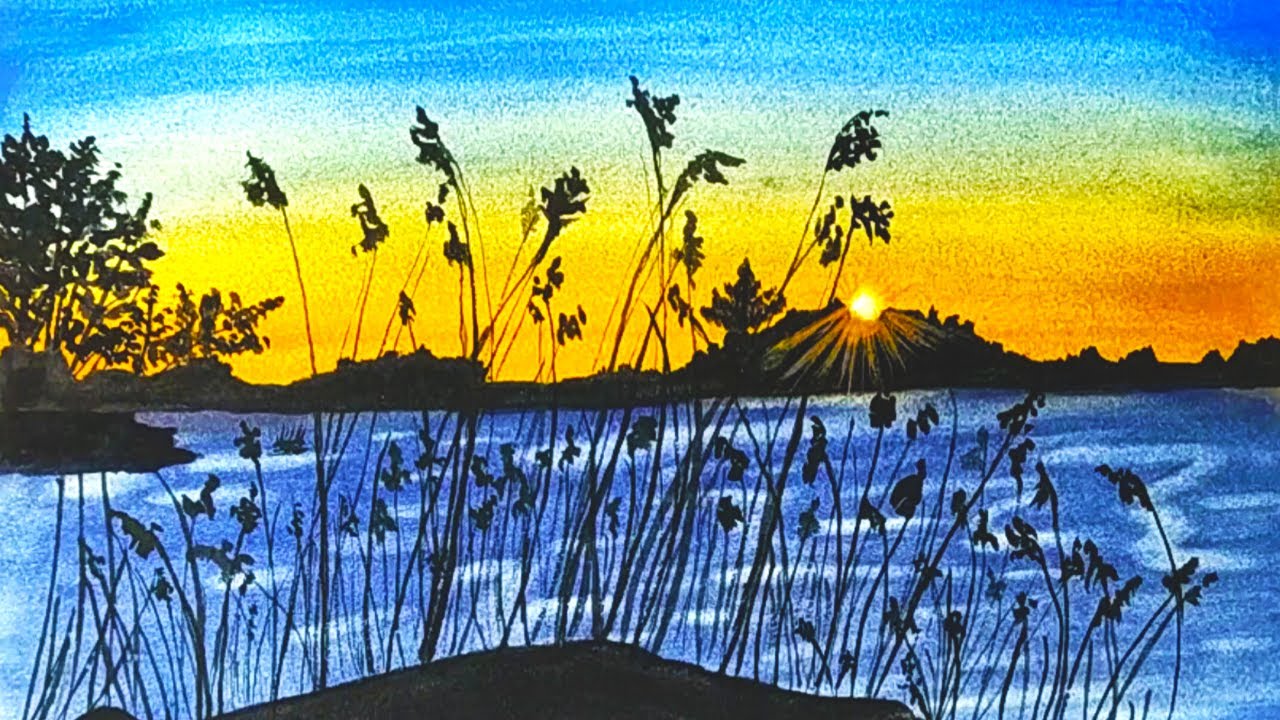 Watercolor Painting of Sunrise for Beginners Step by Step Easy Watercolor Tutorial for