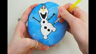 Olaf from 'Frozen' Painted Rock | Step-by-Step Tutorial