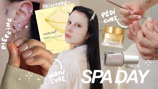 SPA DAY ‧₊⊹ banho de gel em casa, pedicure, máscara facial coreana, escova modeladora, grwm etc