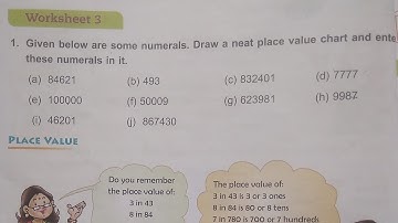 Dav Public School Class 4 Math  Unit 1 Worksheet 3 ||Number