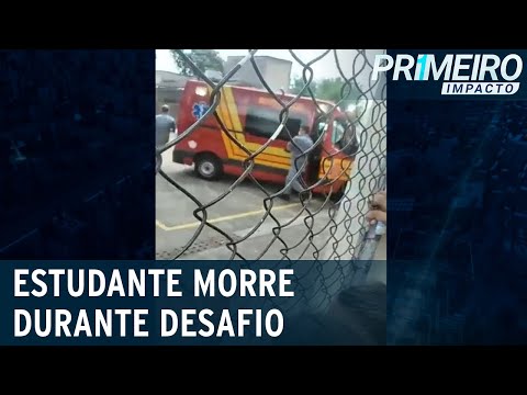 Estudante morre ao tentar pular rede de vôlei em escola | Primeiro Impacto (10/03/22)