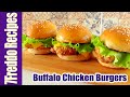 Delicious Buffalo Chicken Burgers. Burgers with Buffalo Chicken Breast and Cheese