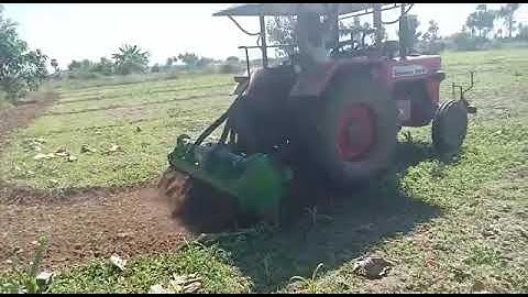 SarvaShakthi Rotavator New FRT Series running with Mahindra 575 Bhoomiputra Tractor