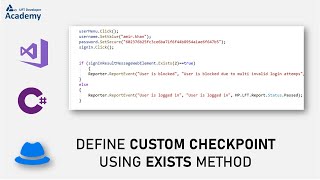 Define Custom Checkpoints using EXISTS Method using Visual Studio