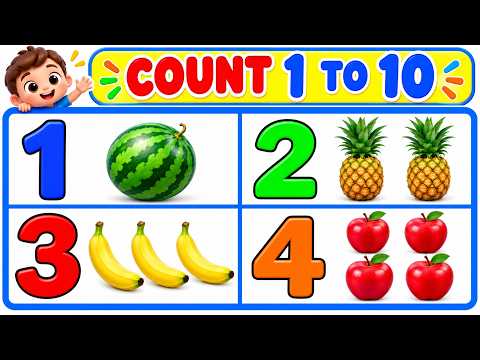 Learn 1 to 10 Numbers & Fruit Names | 123 Counting for Kids | Numbers Song | Zuzu Kids