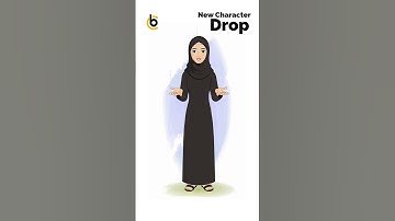 Female Arabic Character in Black Hijab Animated Vector Cartoon Model Sheet Download Now