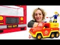 Video auf Deutsch mit Nicole. Feuerwehrmann Sam und seine Feuerwehrauto.