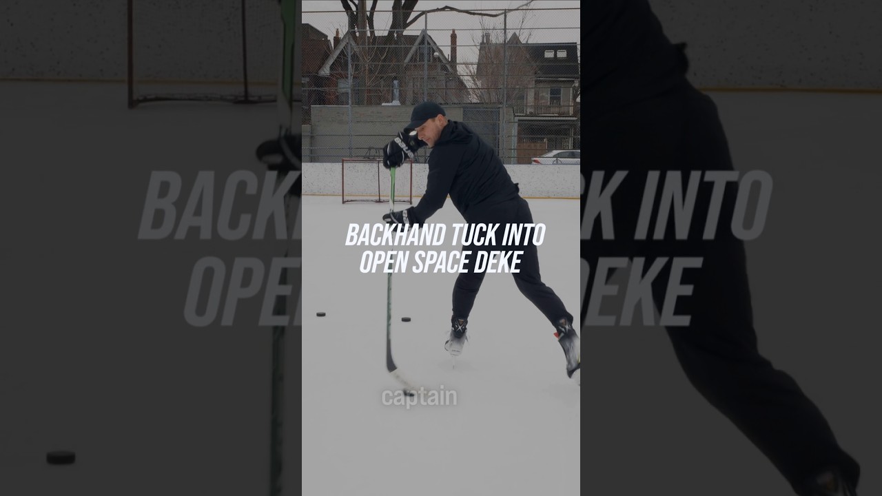 BACKHAND TUCK INTO OPEN SPACE DEKE #hockeycoaching #hockeytraining