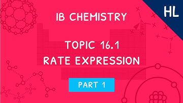 IB Chemistry Topic 16.1 (HL) - Part 1: Rate Expression