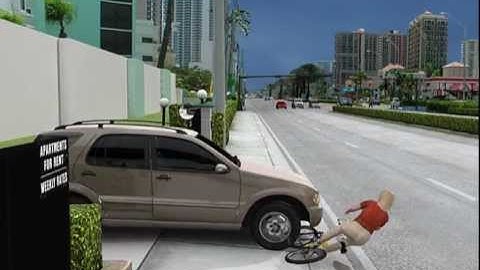 Bike Accident with SUV Street View - 3D Computer Animation