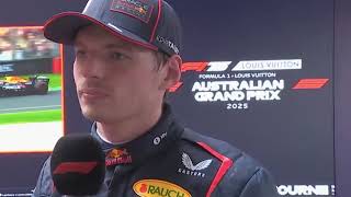 Max Verstappen Post Qualifying Interview | Starting P3 at the 2025 Australian Grand Prix