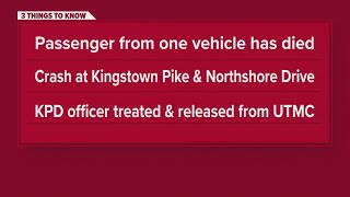 KPD: One dead, another critically injured after crash involving police officer; THP investigating
