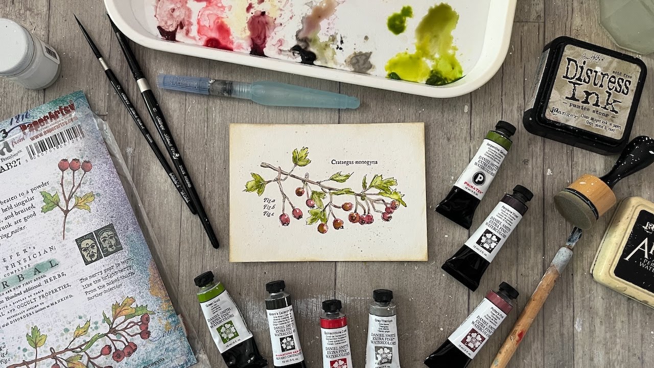 Watercolour Wednesday with my PaperArtsy Hawthorn Berries