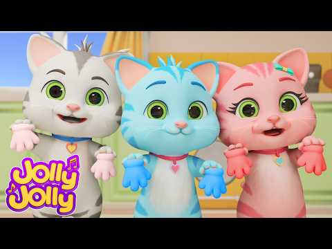 Tres gatitos pequeños y divertidos | Buenos hábitos | Jolly Jolly en Español - Canciones Infantiles
