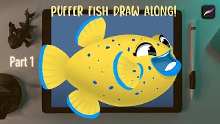 Puffer Fish Draw Along in Procreate! - Step by Step Tutorial