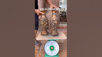 Cặp bình đồng song long #đồcổcầnthơ #đồcổ